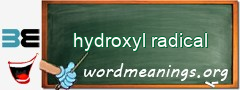 WordMeaning blackboard for hydroxyl radical